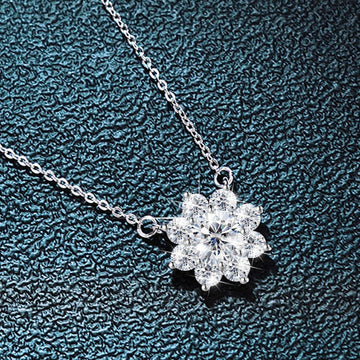 Terrific Flower Design 3ct High Quality Moissanite Diamonds Necklace Pendants - Luxury Jewellery - The Jewellery Supermarket